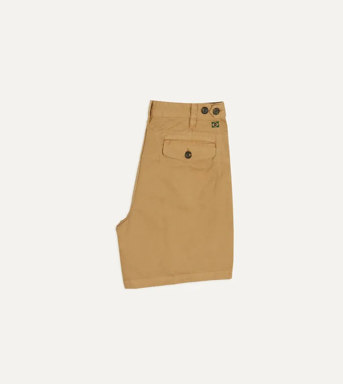 Drake039s Sand Cotton Twill SinglePleat Shorts Men Shorts
