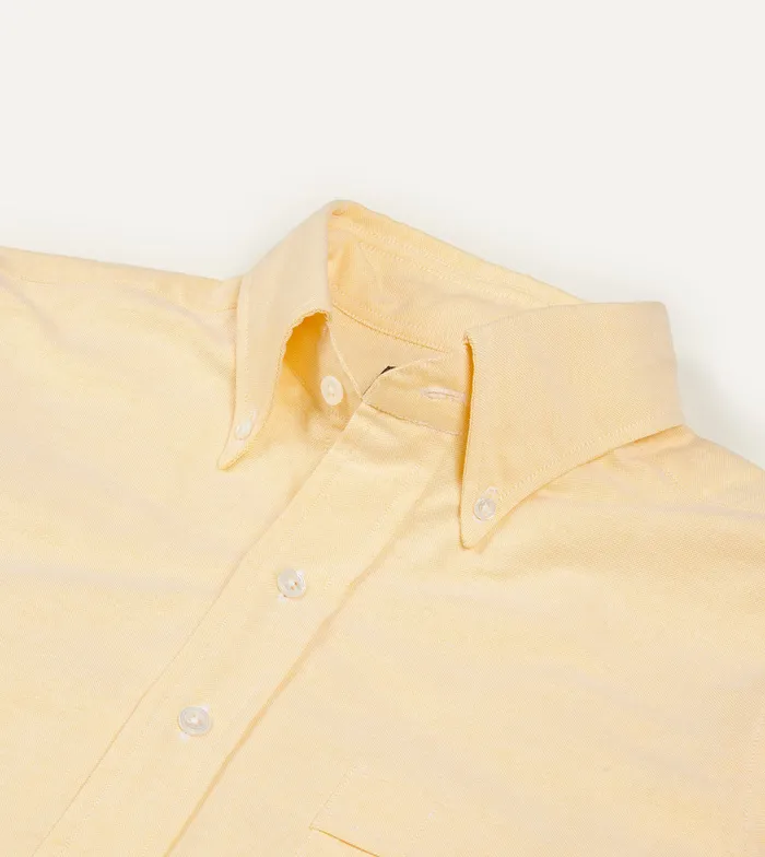Drake039s Yellow Cotton Oxford Cloth ButtonDown Shirt Men Formal Shirts