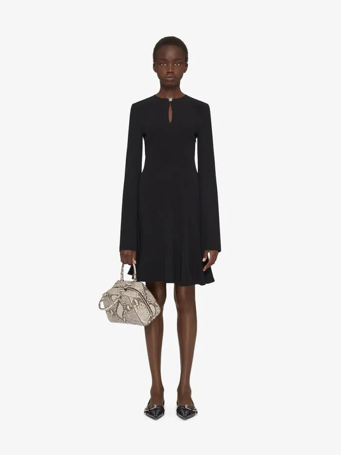 Dress In Crepe And Satin With 4g Liquid Detail Black Women Givenchy Dresses