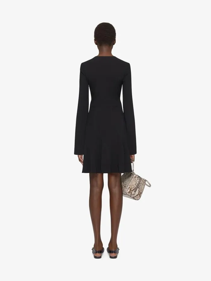 Dress In Crepe And Satin With 4g Liquid Detail Black Women Givenchy Dresses