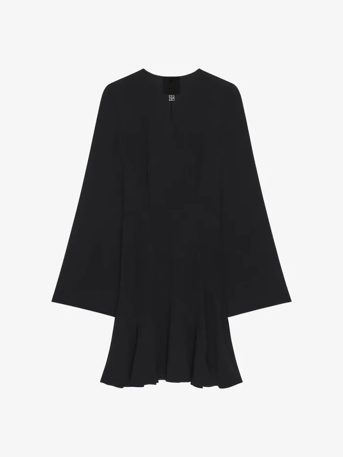 Dress In Crepe And Satin With 4g Liquid Detail Black Women Givenchy Dresses