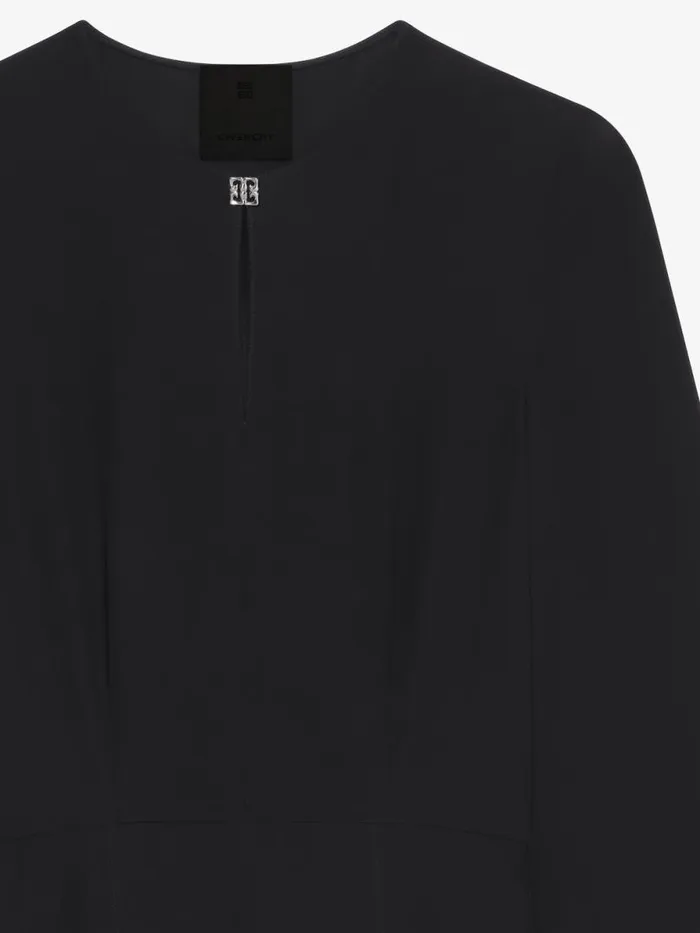 Dress In Crepe And Satin With 4g Liquid Detail Black Women Givenchy Dresses