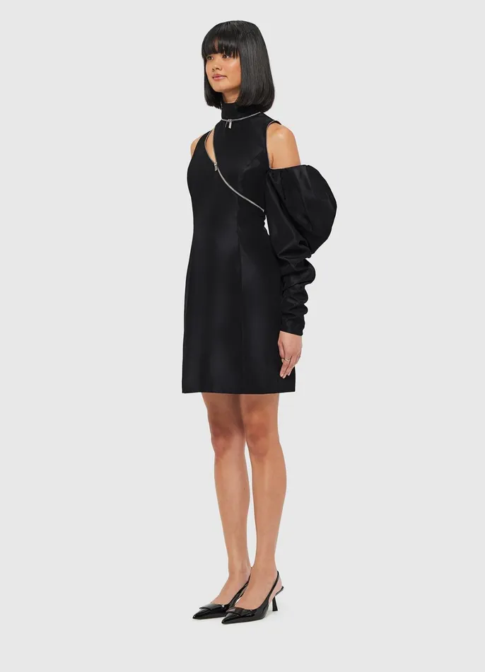 Dresses and Jumpsuits Women LEO LIN Beau One Shoulder Mini Dress 8211 Ebony