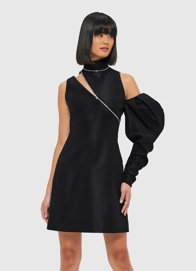 Dresses and Jumpsuits Women LEO LIN Beau One Shoulder Mini Dress 8211 Ebony