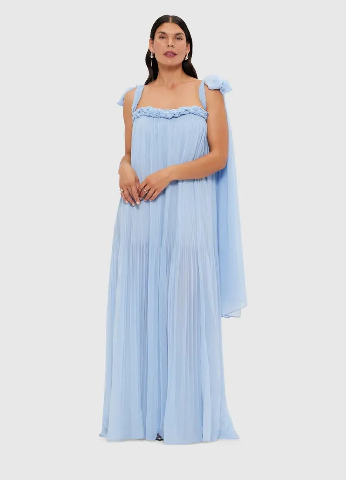 Dresses and Jumpsuits Women LEO LIN Camilla Draped Floor Length Dress 8211 Sky Blue