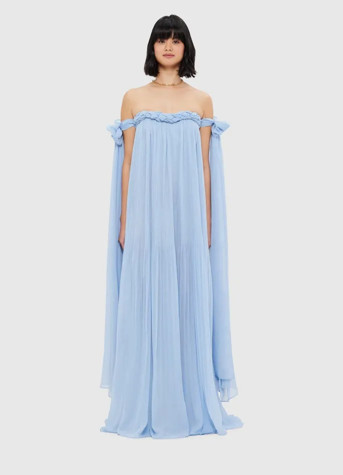Dresses and Jumpsuits Women LEO LIN Camilla Draped Floor Length Dress 8211 Sky Blue