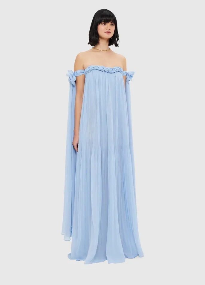 Dresses and Jumpsuits Women LEO LIN Camilla Draped Floor Length Dress 8211 Sky Blue