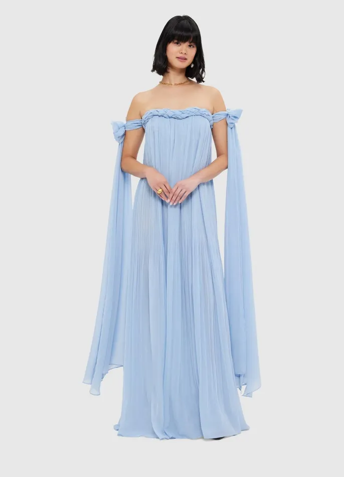 Dresses and Jumpsuits Women LEO LIN Camilla Draped Floor Length Dress 8211 Sky Blue
