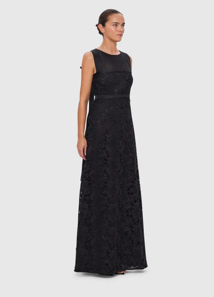 Dresses and Jumpsuits Women LEO LIN Chantilly Lace Back Knot Dress 8211 Ebony