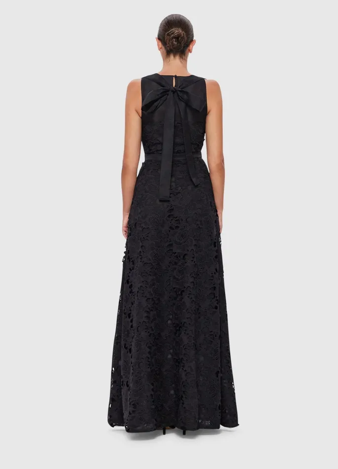 Dresses and Jumpsuits Women LEO LIN Chantilly Lace Back Knot Dress 8211 Ebony