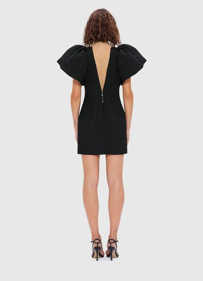 Dresses and Jumpsuits Women LEO LIN Dana Tweed Mini Dress 8211 Ebony