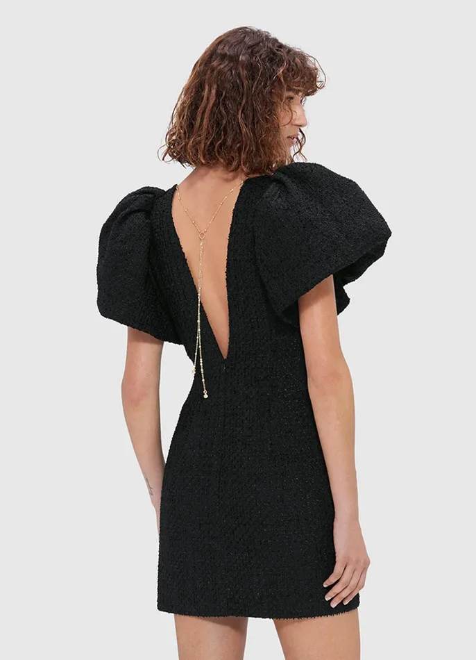 Dresses and Jumpsuits Women LEO LIN Dana Tweed Mini Dress 8211 Ebony
