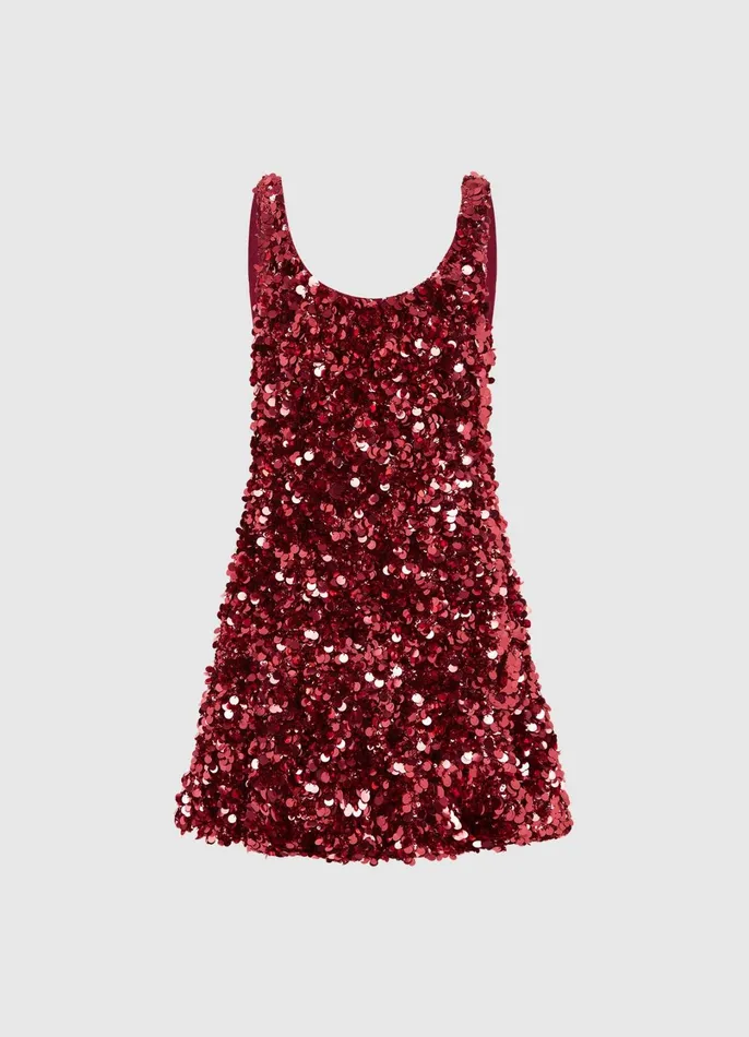 Dresses and Jumpsuits Women LEO LIN Elaine Sequin Mini Dress 8211 Mulberry