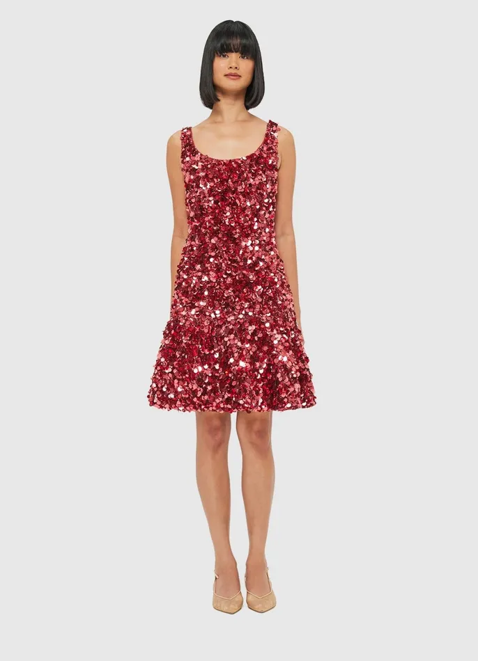 Dresses and Jumpsuits Women LEO LIN Elaine Sequin Mini Dress 8211 Mulberry