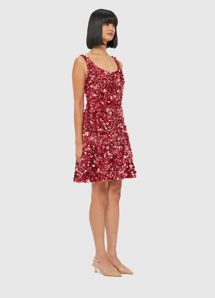 Dresses and Jumpsuits Women LEO LIN Elaine Sequin Mini Dress 8211 Mulberry
