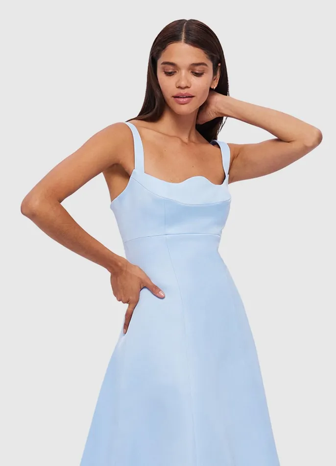 Dresses and Jumpsuits Women LEO LIN Odette Midi Dress 8211 Sky Blue