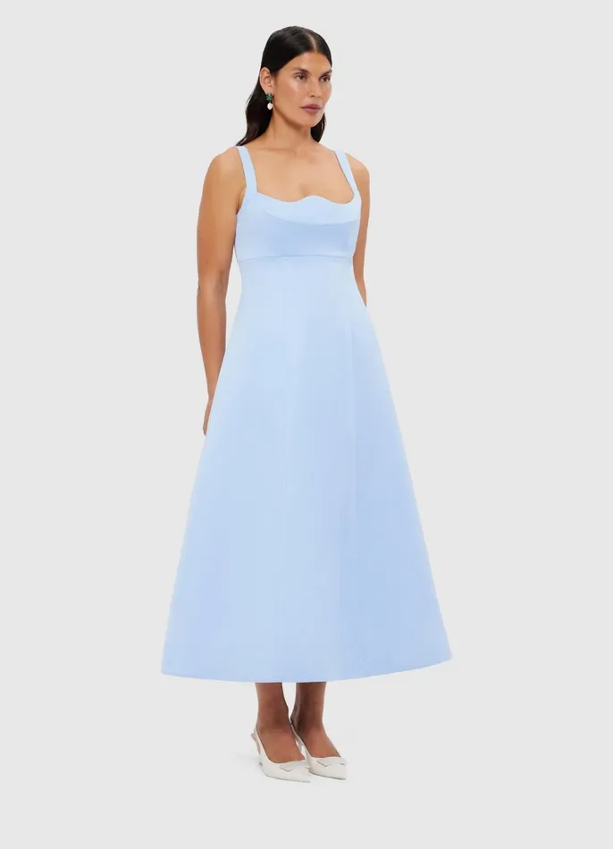 Dresses and Jumpsuits Women LEO LIN Odette Midi Dress 8211 Sky Blue