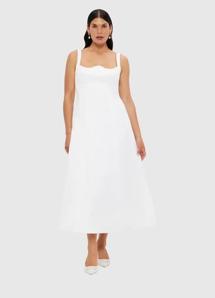 Dresses and Jumpsuits Women LEO LIN Odette Midi Dress 8211 Snow
