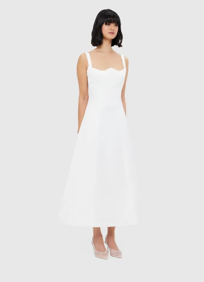 Dresses and Jumpsuits Women LEO LIN Odette Midi Dress 8211 Snow