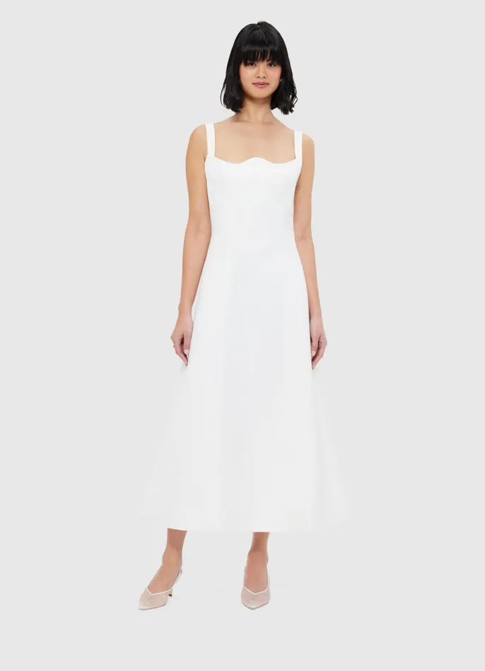 Dresses and Jumpsuits Women LEO LIN Odette Midi Dress 8211 Snow