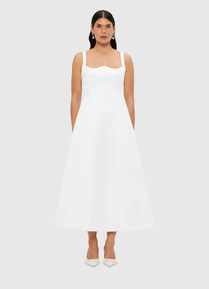 Dresses and Jumpsuits Women LEO LIN Odette Midi Dress 8211 Snow