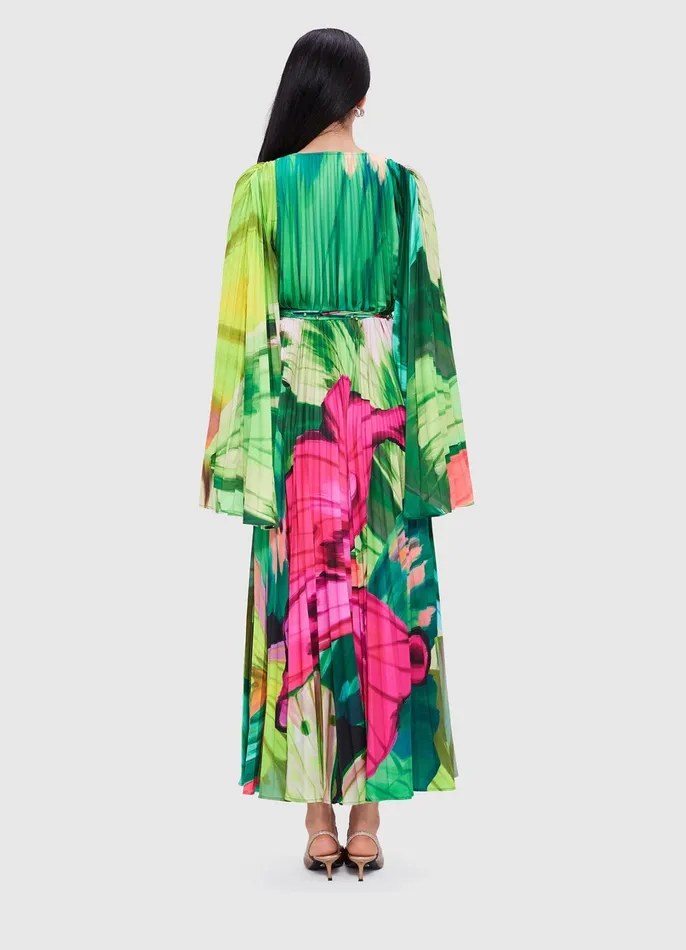 Dresses and Jumpsuits Women LEO LIN Tatiana Maxi Dress 8211 Papillon Print In Green