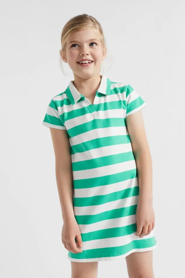Dresses Girl Seed Heritage Core Rugby Dress Jade Green Stripe