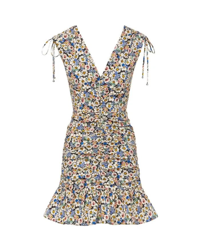 Dresses Shop Veronica Beard Jackson FloralPrint Dress Black Multi