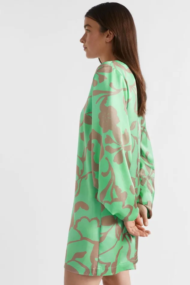 Dresses Woman Seed Heritage Satin Floral Mini Dress Key Lime Floral