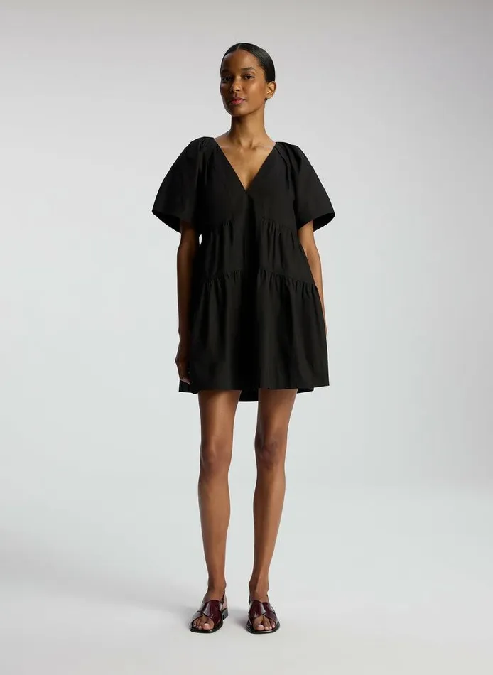 Dresses Women ALC Camila Cotton Mini Dress Black Dresses Women ALC Camila Cotton Mini Dress Black