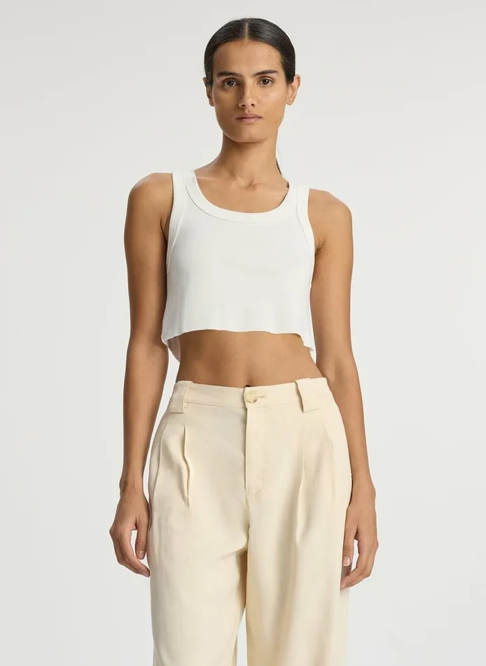 Dresses Women ALC Halsey Cropped Cotton Rib Tank White