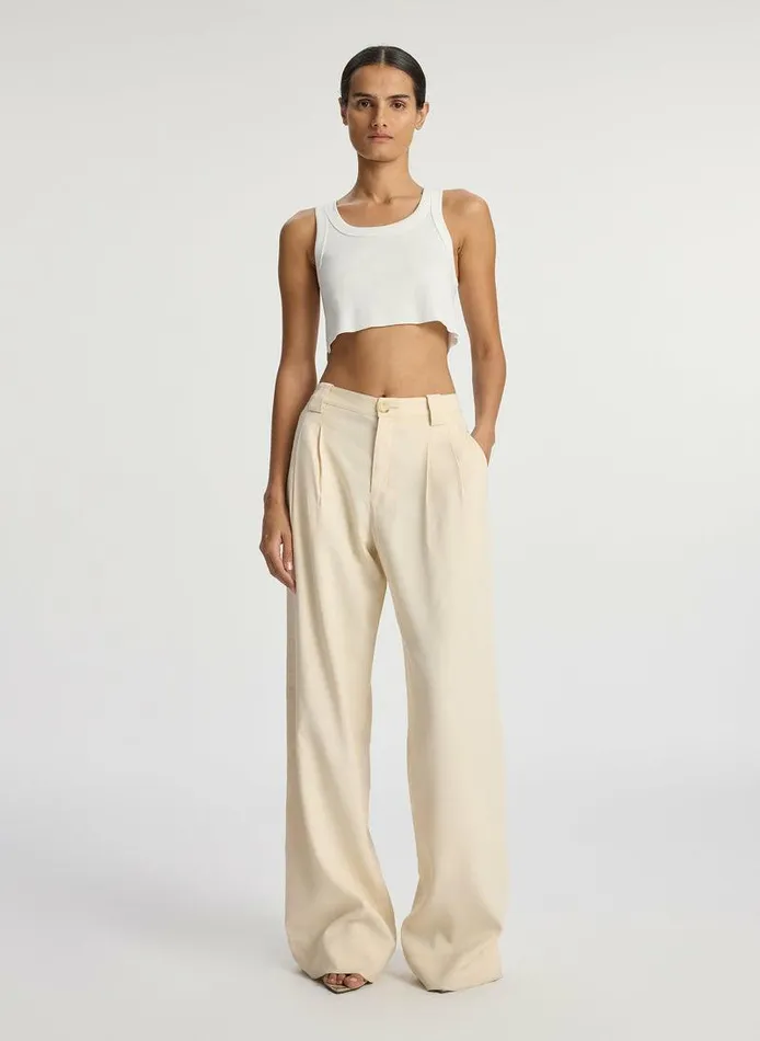 Dresses Women ALC Halsey Cropped Cotton Rib Tank White Dresses Women ALC Halsey Cropped Cotton Rib Tank White