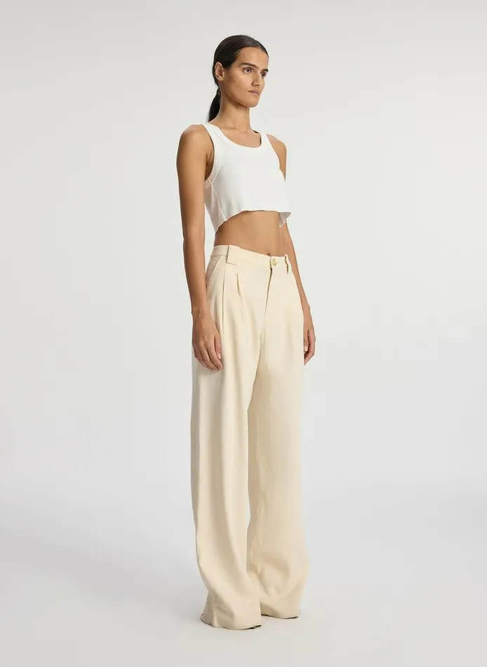 Dresses Women ALC Halsey Cropped Cotton Rib Tank White Dresses Women ALC Halsey Cropped Cotton Rib Tank White
