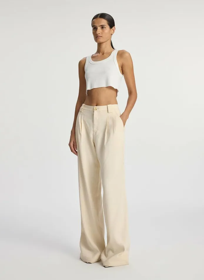 Dresses Women ALC Halsey Cropped Cotton Rib Tank White Dresses Women ALC Halsey Cropped Cotton Rib Tank White