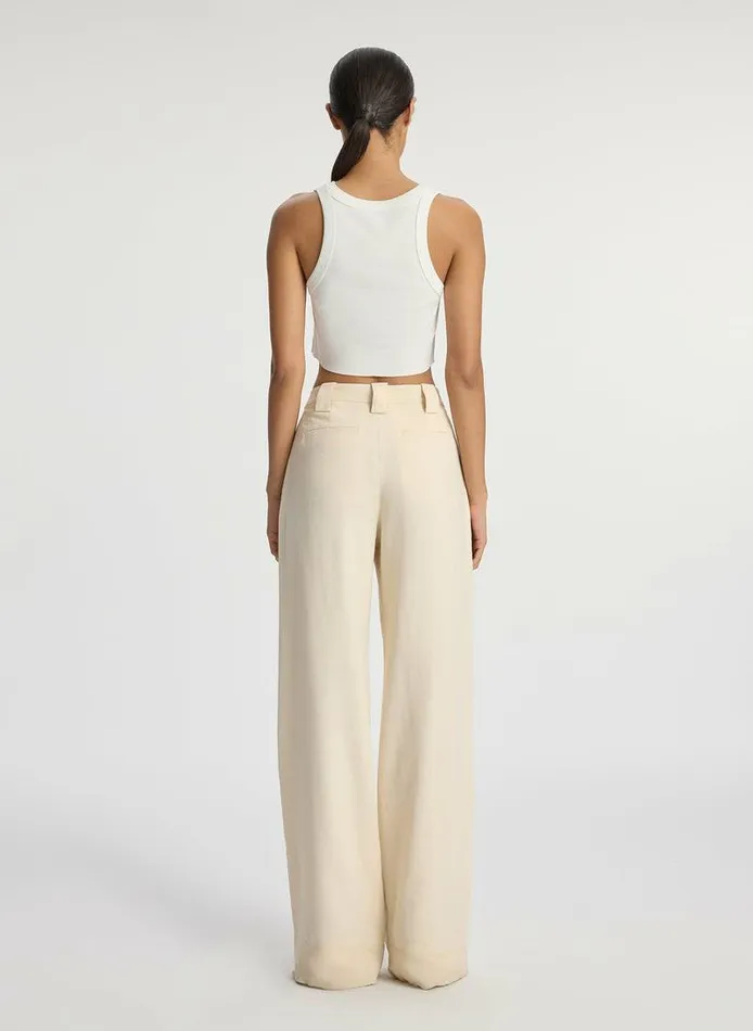 Dresses Women ALC Halsey Cropped Cotton Rib Tank White Dresses Women ALC Halsey Cropped Cotton Rib Tank White