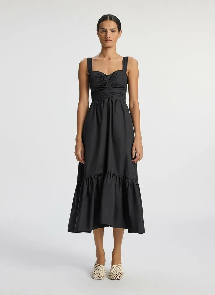Dresses Women ALC Lilah II Cotton Midi Dress Black