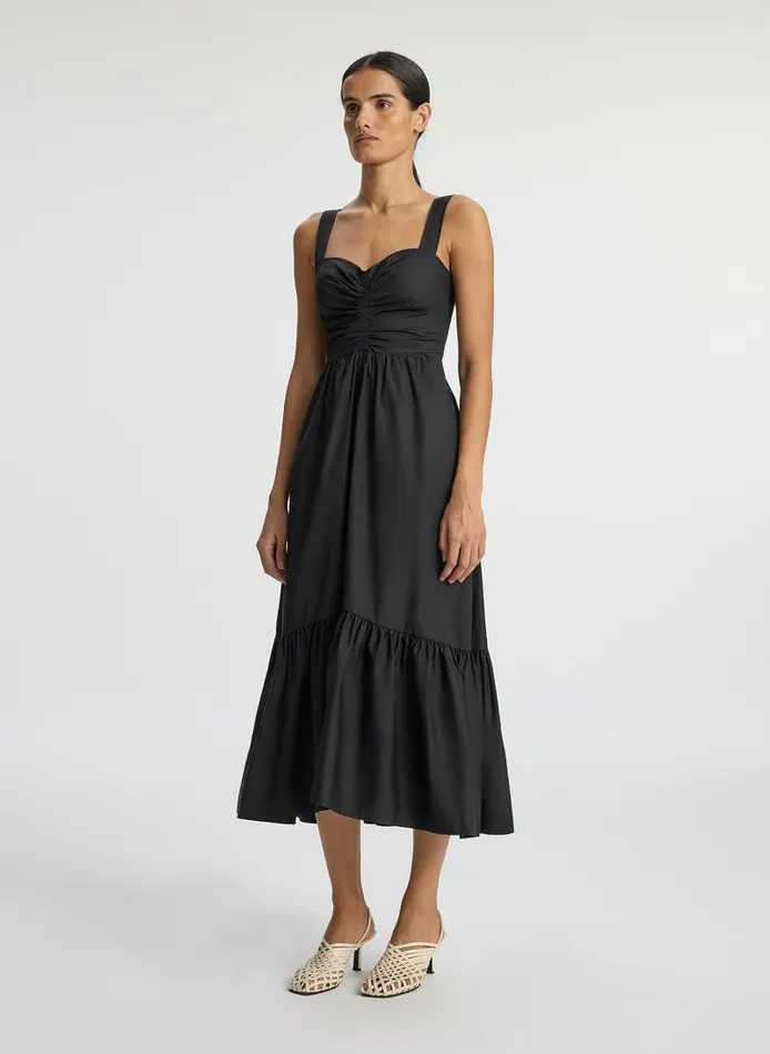 Dresses Women ALC Lilah II Cotton Midi Dress Black Dresses Women ALC Lilah II Cotton Midi Dress Black