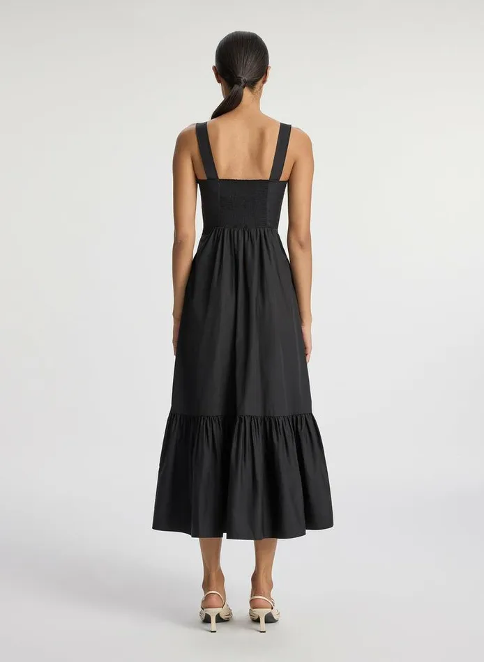 Dresses Women ALC Lilah II Cotton Midi Dress Black Dresses Women ALC Lilah II Cotton Midi Dress Black
