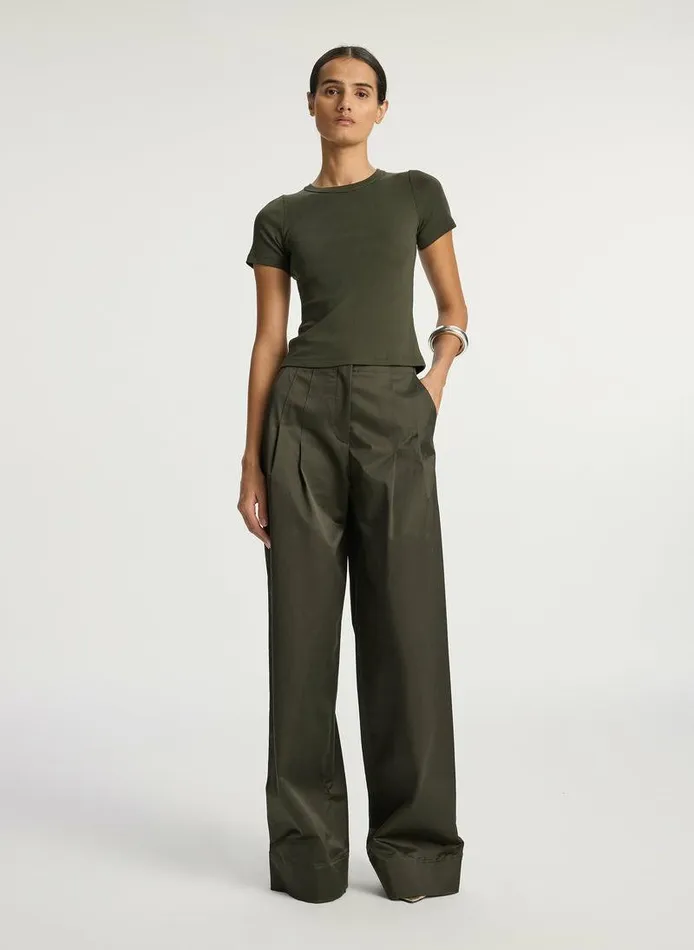 Dresses Women ALC Paloma Cotton Rib Baby Tee Mossy