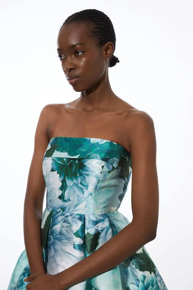 Dresses Women Karen Millen Garden Floral Mini Prom Dress Green