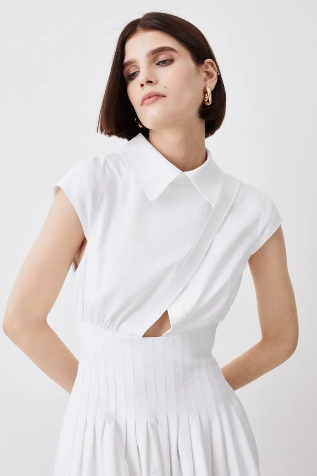 Dresses Women Karen Millen Lydia Millen Cotton Wrap Detail Full Skirt Midaxi