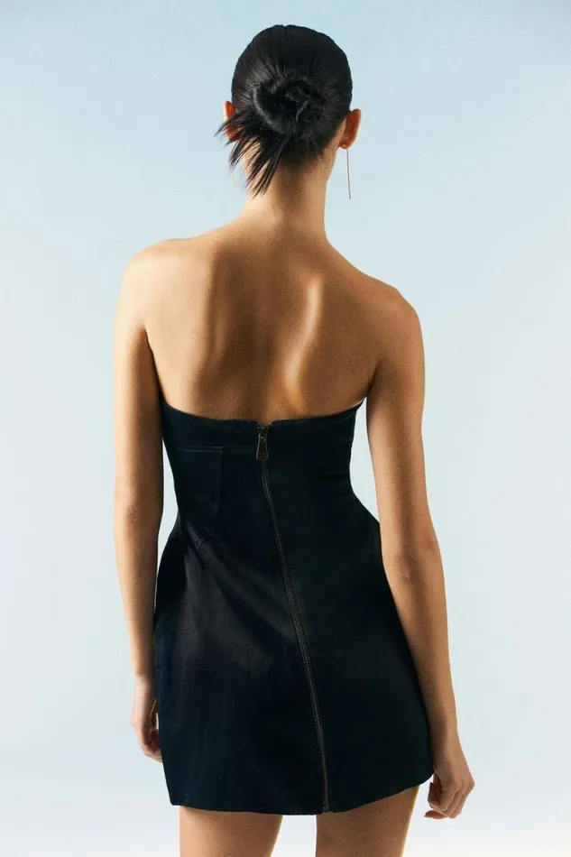 Dresses Women Karen Millen OOTO Satin Seamed Mini Dress Black
