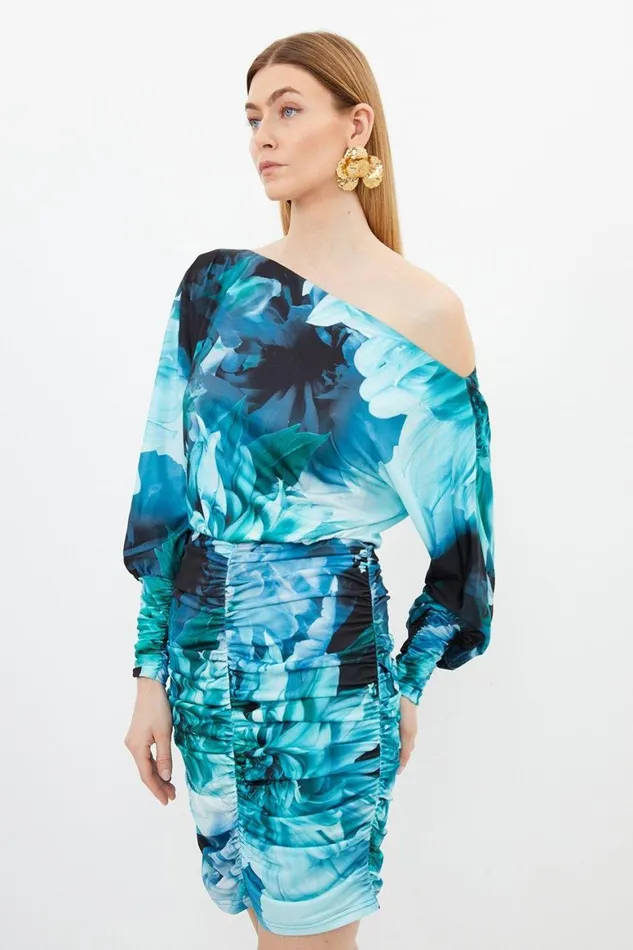 Dresses Women Karen Millen Photographic Floral Jersey Ruched Mini Dress Floral Dresses Women Karen Millen Photographic Floral Jersey Ruched Mini Dress Floral
