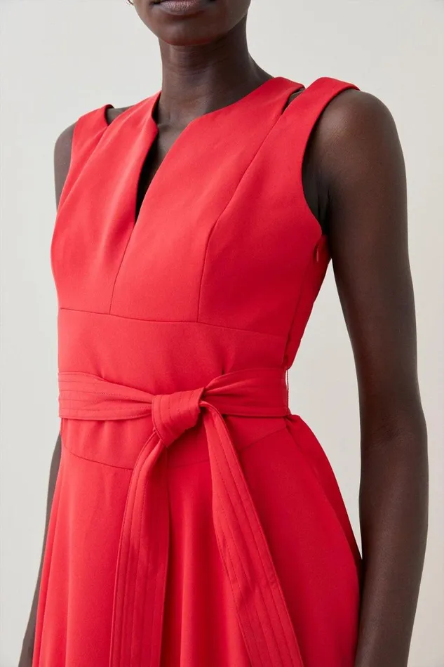 Dresses Women Karen Millen Soft Tailored Short Waterfall Mini Dress Red