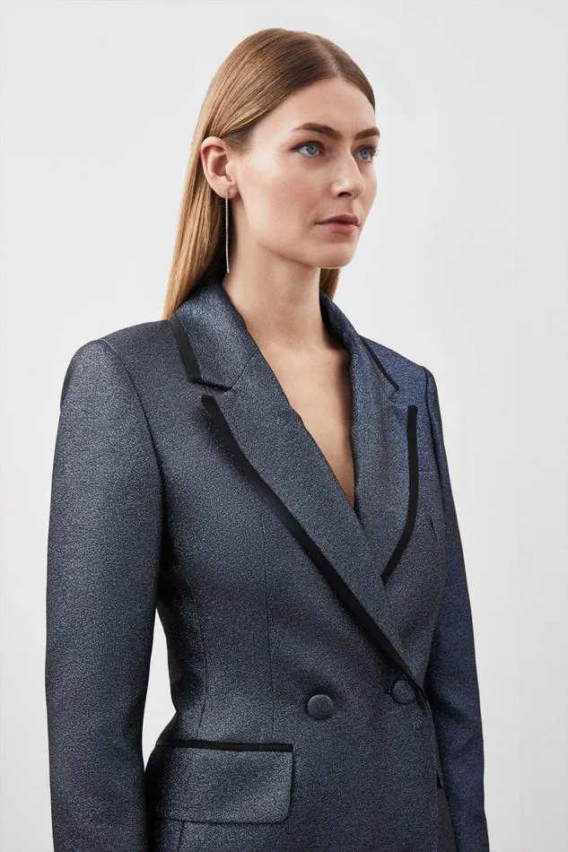 Dresses Women Karen Millen Tailored Open Back Mini Blazer Dress Blue