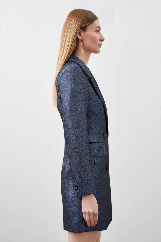 Dresses Women Karen Millen Tailored Open Back Mini Blazer Dress Blue