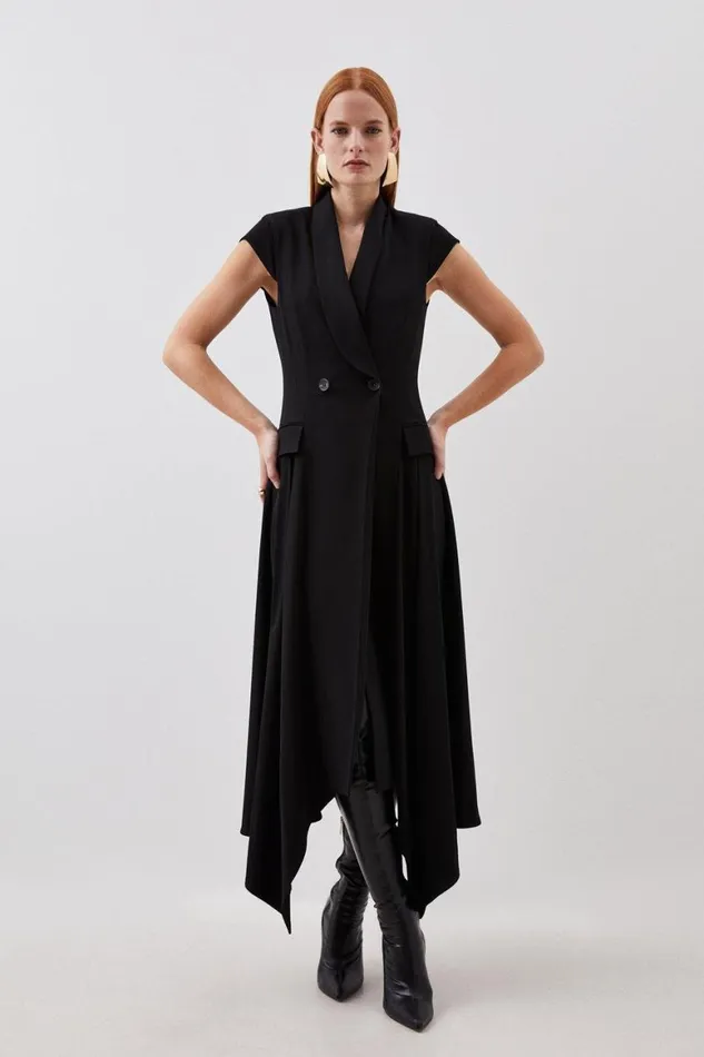 Dresses Women Karen Millen Tailored Polished Viscose Collared Detail Tuxedo Midi Dress Black Dresses Women Karen Millen Tailored Polished Viscose Collared Detail Tuxedo Midi Dress Black