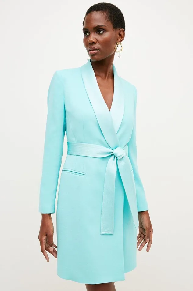 Dresses Women Karen Millen Tailored Tuxedo Wrap Mini Dress Mint