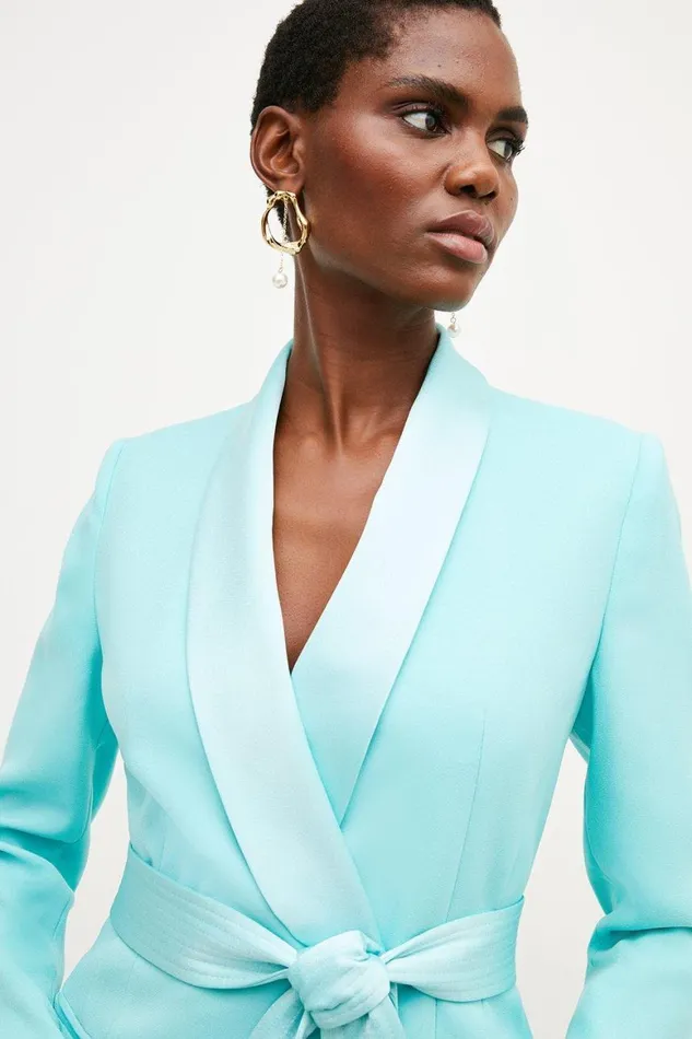 Dresses Women Karen Millen Tailored Tuxedo Wrap Mini Dress Mint