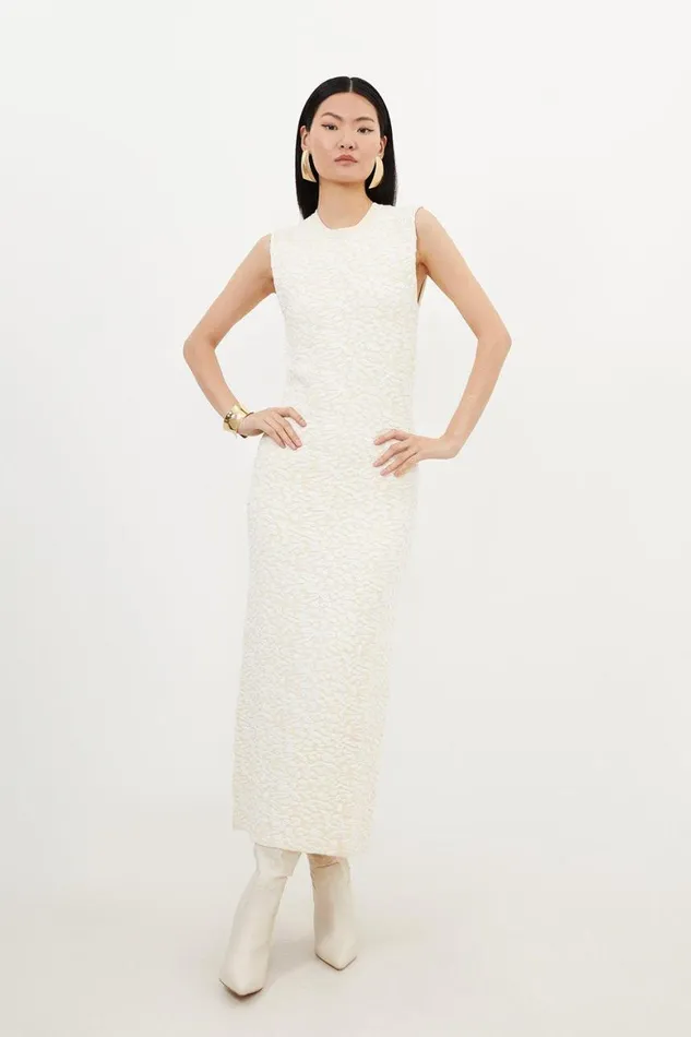 Dresses Women Karen Millen Textured Blister Stitch Knit Sleeveless Midaxi Dress Cream Dresses Women Karen Millen Textured Blister Stitch Knit Sleeveless Midaxi Dress Cream